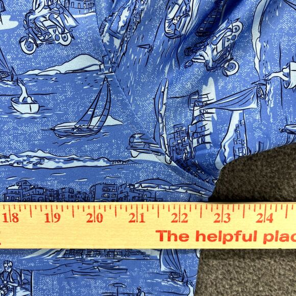 Peter Millar Summer Comfort Crown Sport Polo Shirt Men's Medium Blue print $110 - Picture 9 of 16